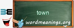 WordMeaning blackboard for town